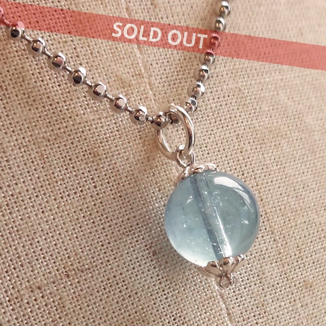 限定品｜タンザニア産アクアマリン（高品質9.5mm）Simpleネックレス