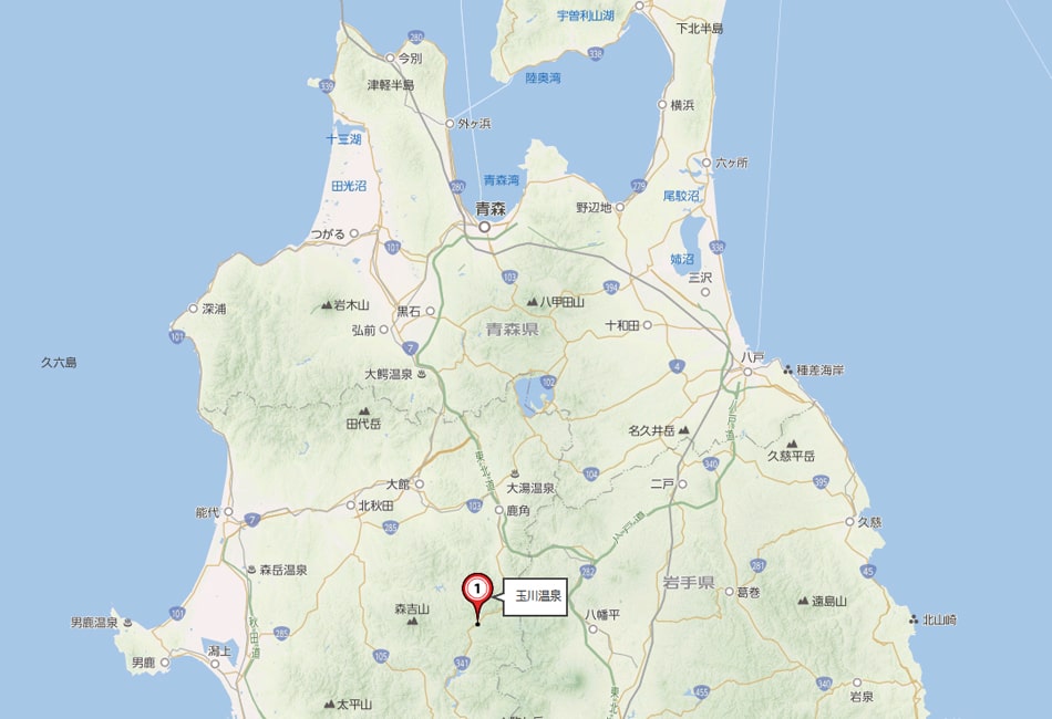 地図｜秋田県の玉川温泉